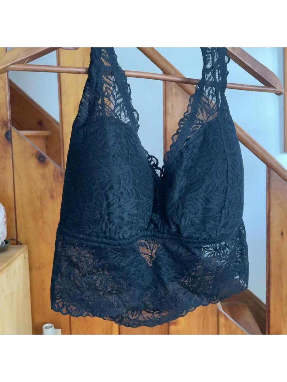aerie black lace lingerie bra top Size XL bnwt